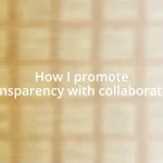 How I promote transparency with collaborators