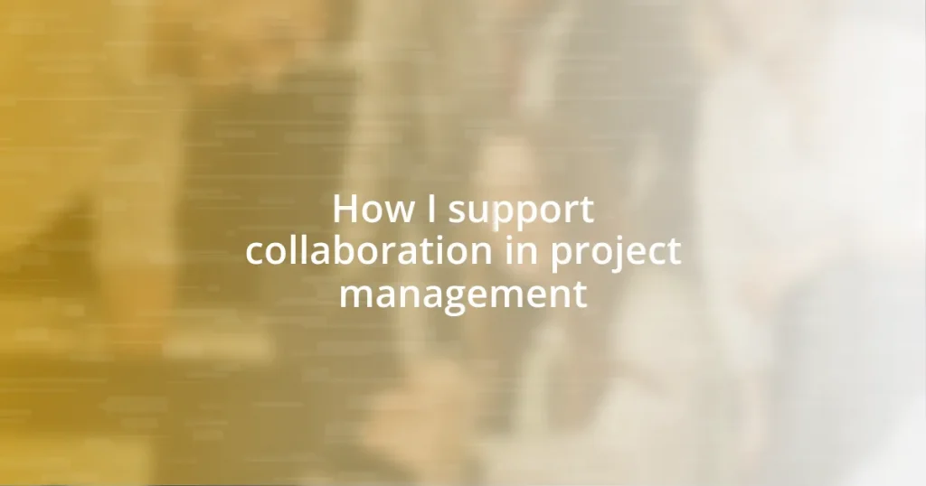 How I support collaboration in project management