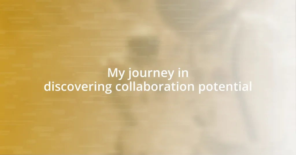 My journey in discovering collaboration potential