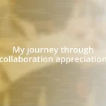 My journey through collaboration appreciation