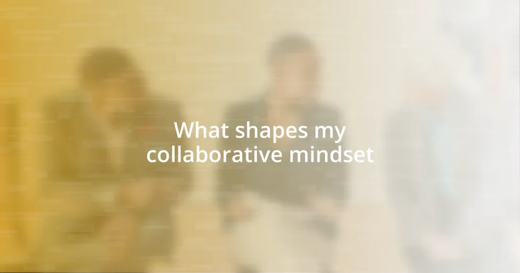 What shapes my collaborative mindset