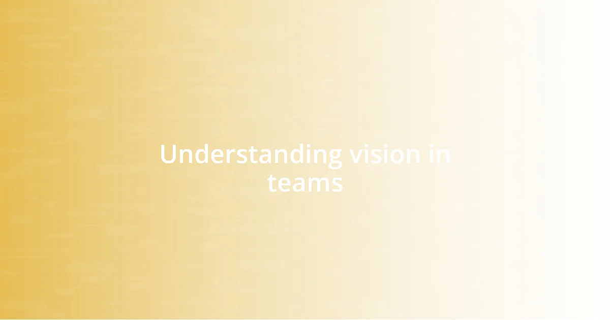 Understanding vision in teams