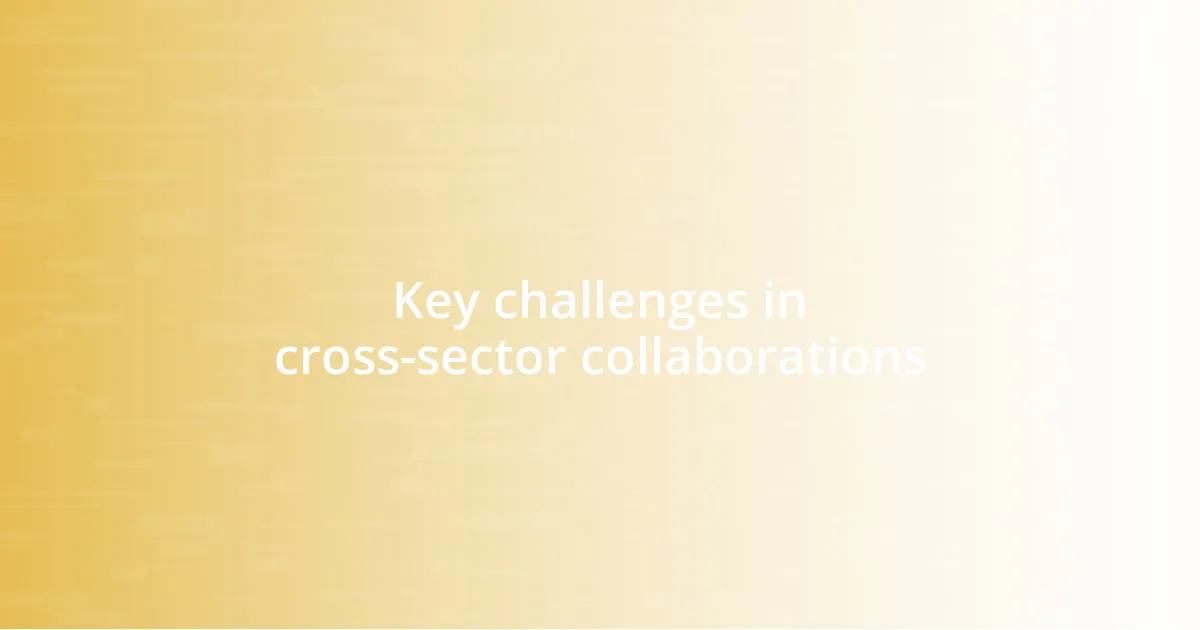 Key challenges in cross-sector collaborations