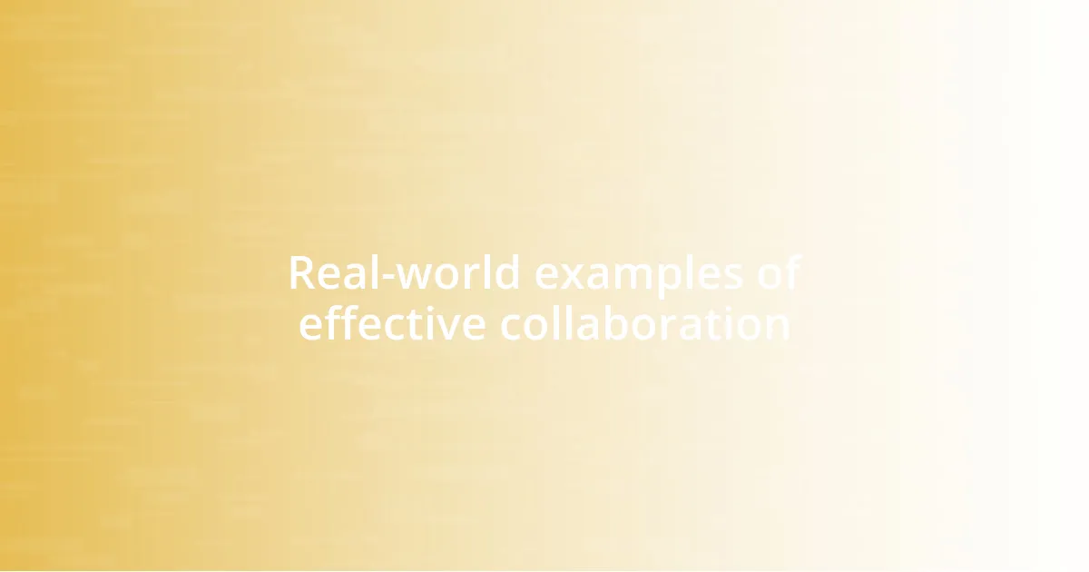 Real-world examples of effective collaboration