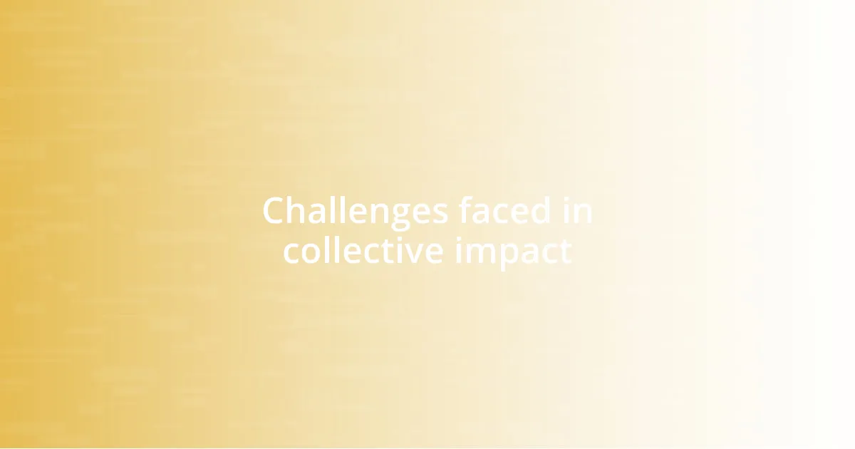 Challenges faced in collective impact