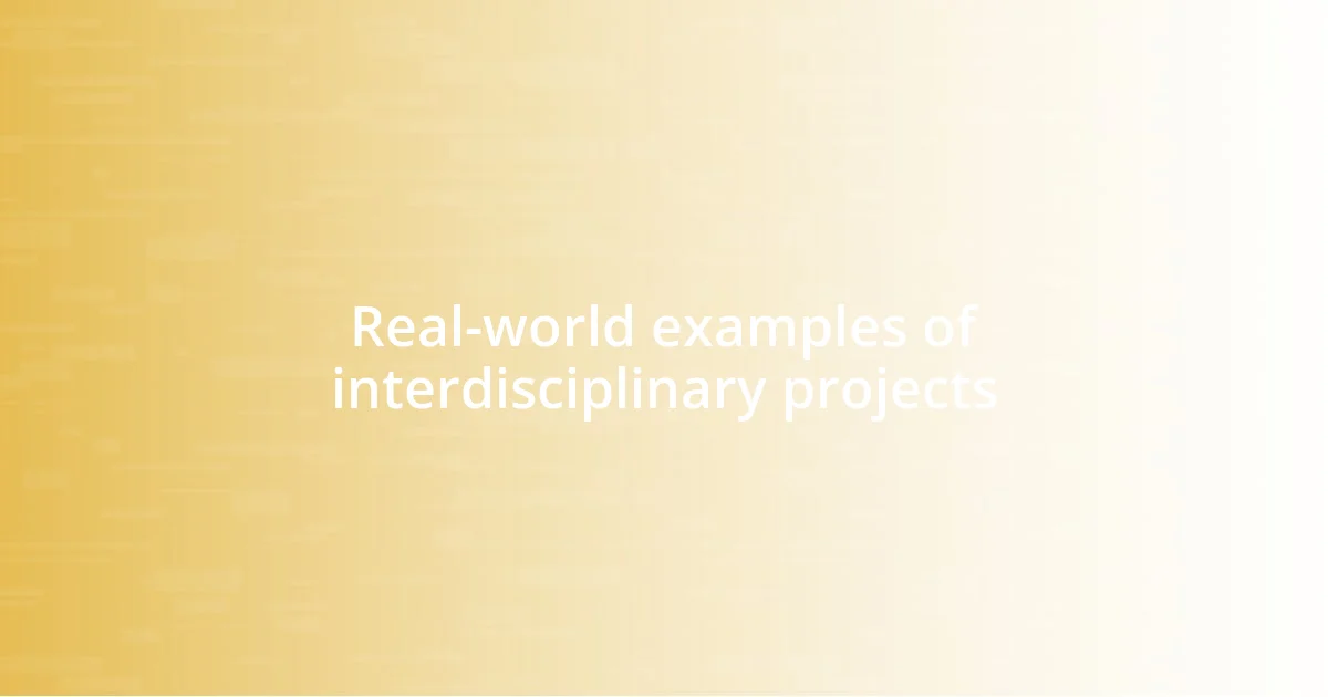 Real-world examples of interdisciplinary projects