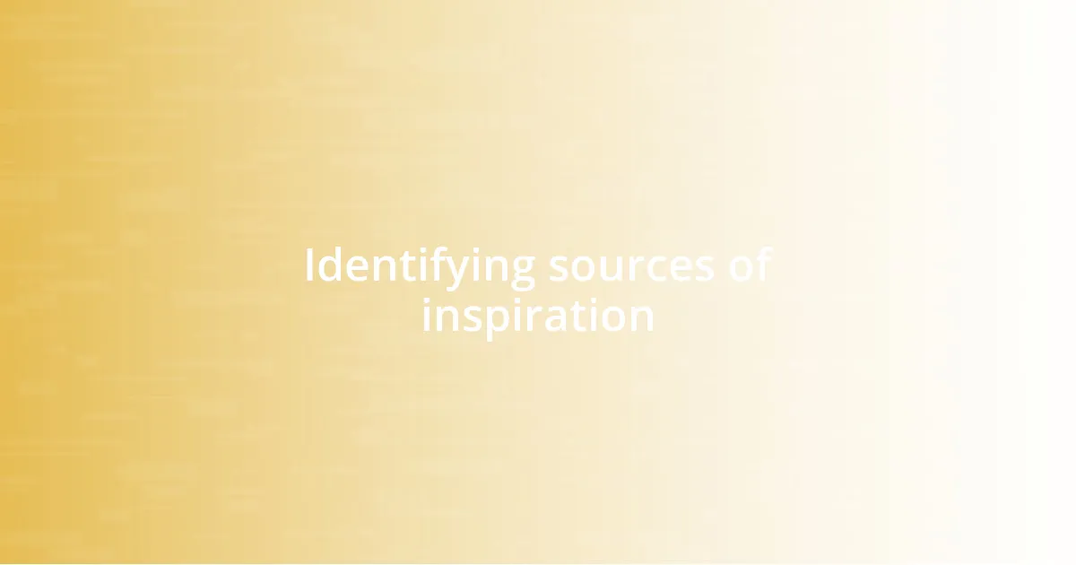 Identifying sources of inspiration